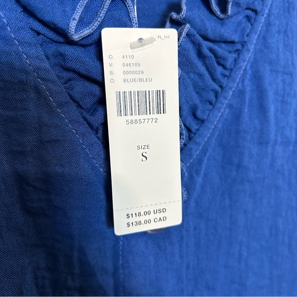 Anthropologie Amadi Ruffle Blouse Button Front NWT Women’s Small - Picture 9 of 12